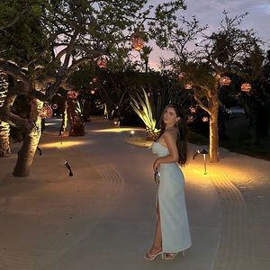 ZARA Light Blue Midi Dress w/ Bow